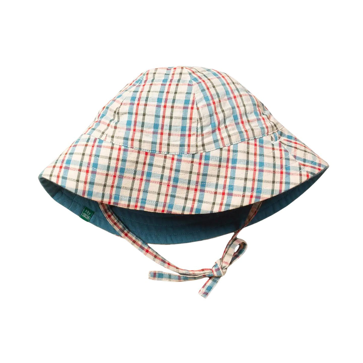 Little Green Radicals - Checked Seersucker Reversible Sunhat