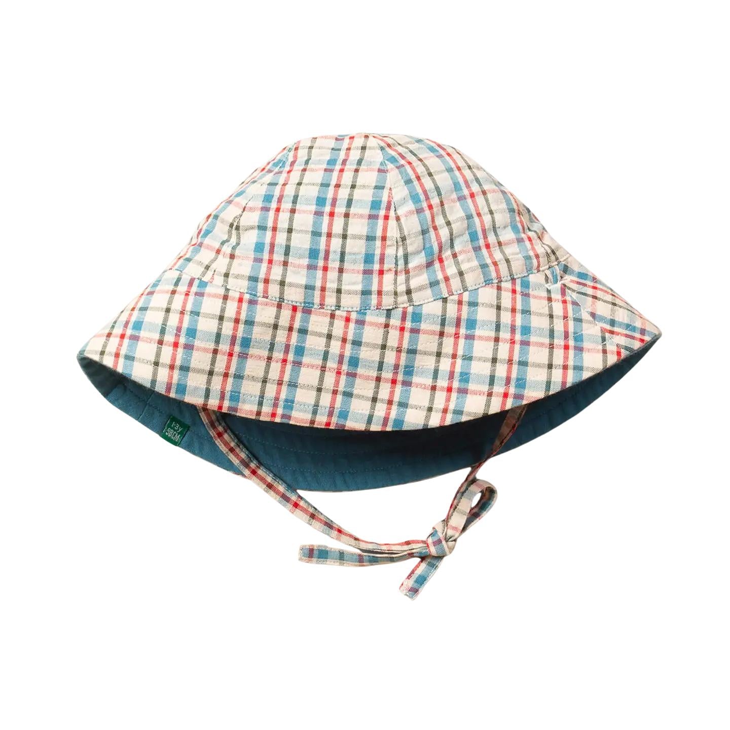 Little Green Radicals - Checked Seersucker Reversible Sunhat
