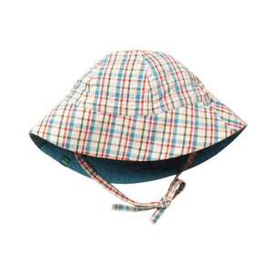 Little Green Radicals - Checked Seersucker Reversible Sunhat