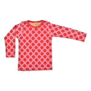 DUNS Sweden - Clover Begonia Pink Long Sleeved Velour Top