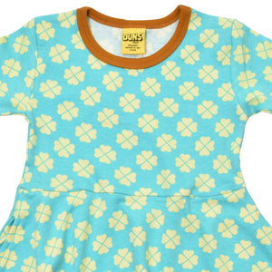 DUNS Sweden - Clover Capri Blue Long Sleeved Skater Dress