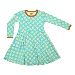 DUNS Sweden - Clover Capri Blue Long Sleeved Skater Dress