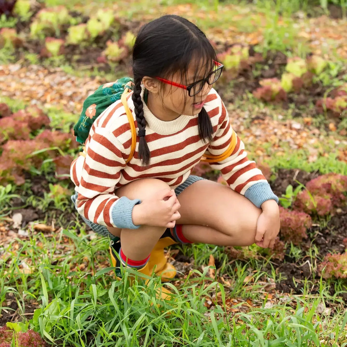 Little Green Radicals - Ginger Striped Knitted Jumper