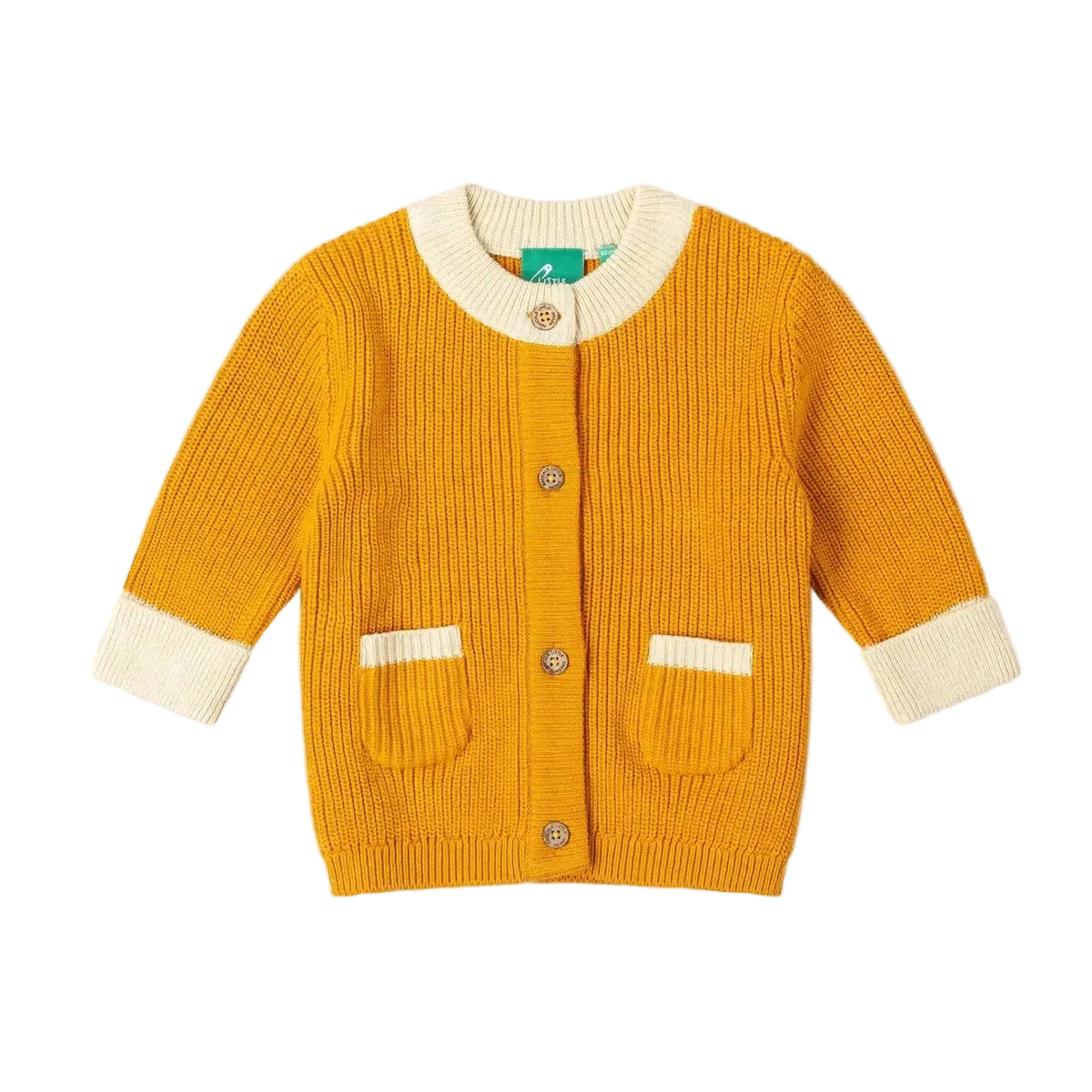 Little Green Radicals - Golden Ochre Knitted Cardigan
