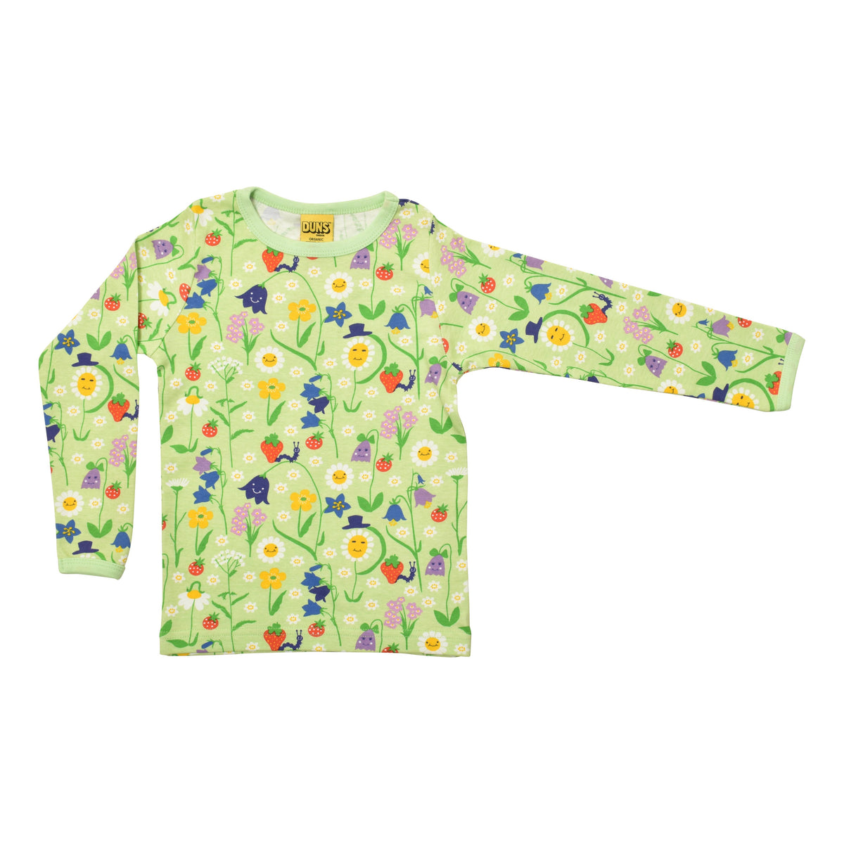 DUNS Sweden - Happy Flower Patina Green Long Sleeved Top