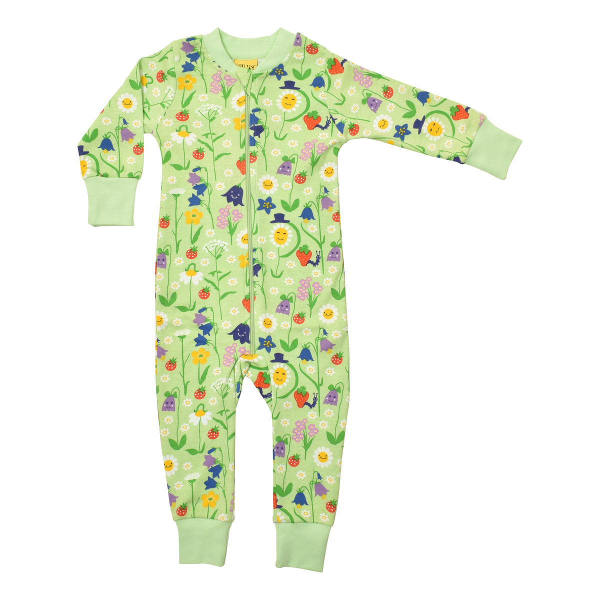 DUNS Sweden - Happy Flower Patina Green Zip Suit