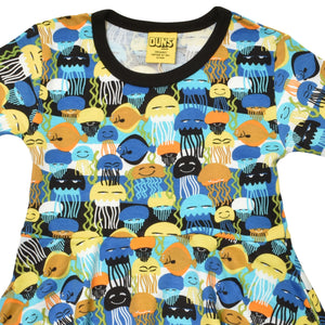 DUNS Sweden - Jellyfish Black Long Sleeved Skater Dress