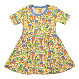 DUNS Sweden - Jellyfish Blue Short Sleeved Skater Dress