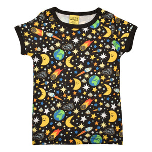 DUNS Sweden - Mother Earth Black Short Sleeved Top