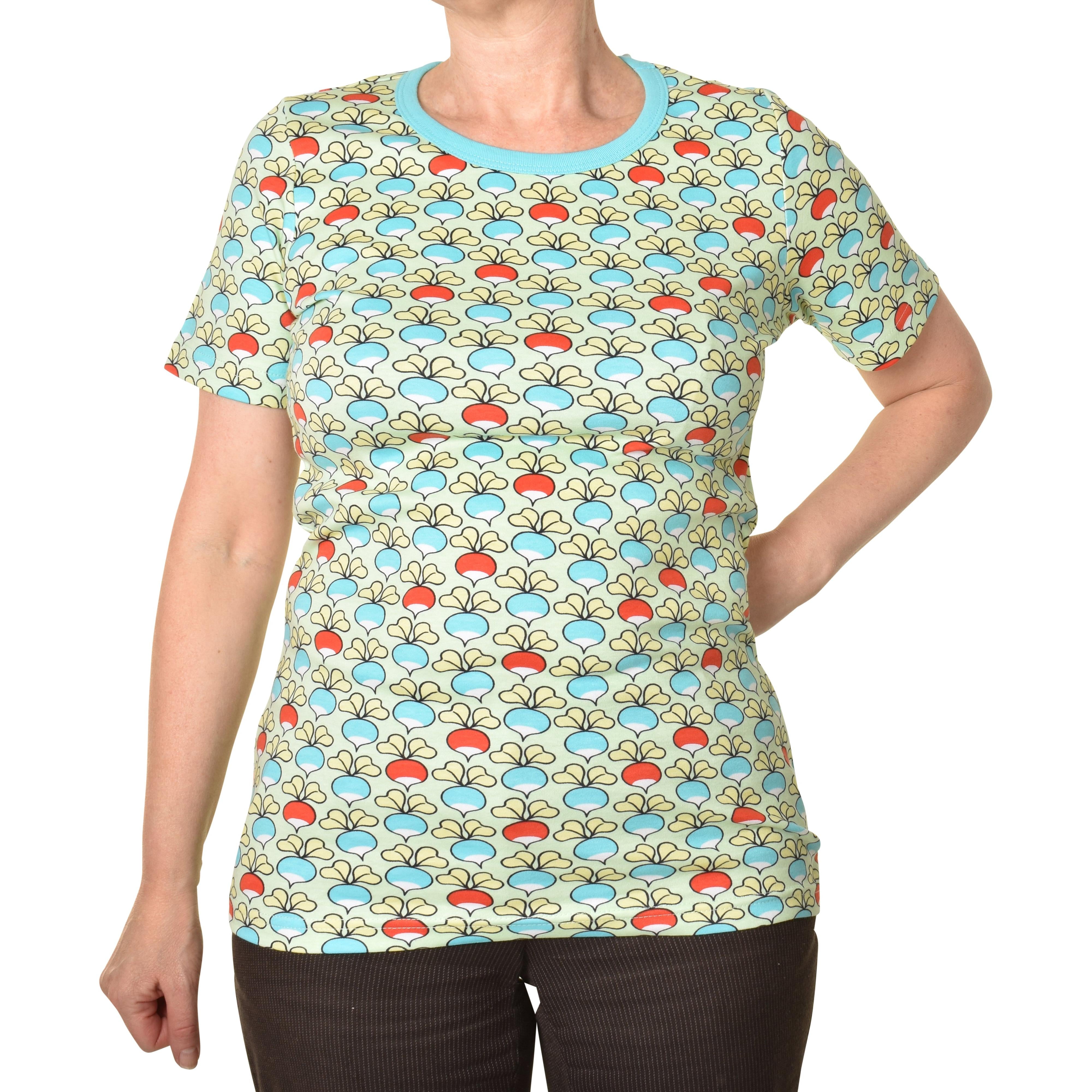 DUNS Sweden - Multi Radish Blue Women's Short Sleeved Top