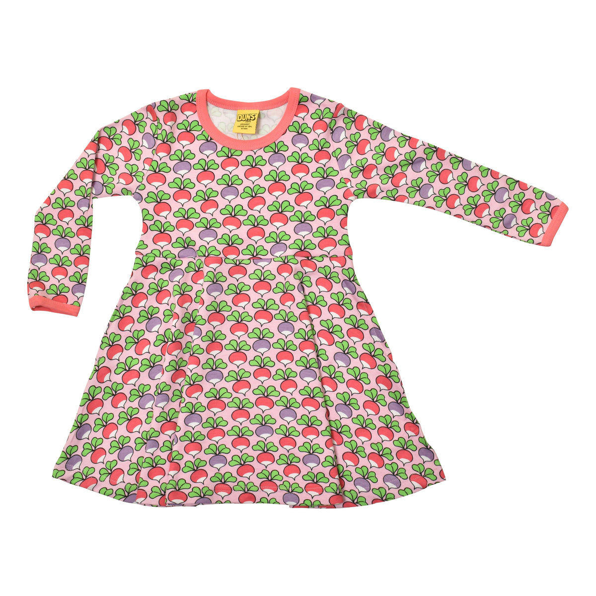 DUNS Sweden - Multi Radish Pink Long Sleeved Skater Dress