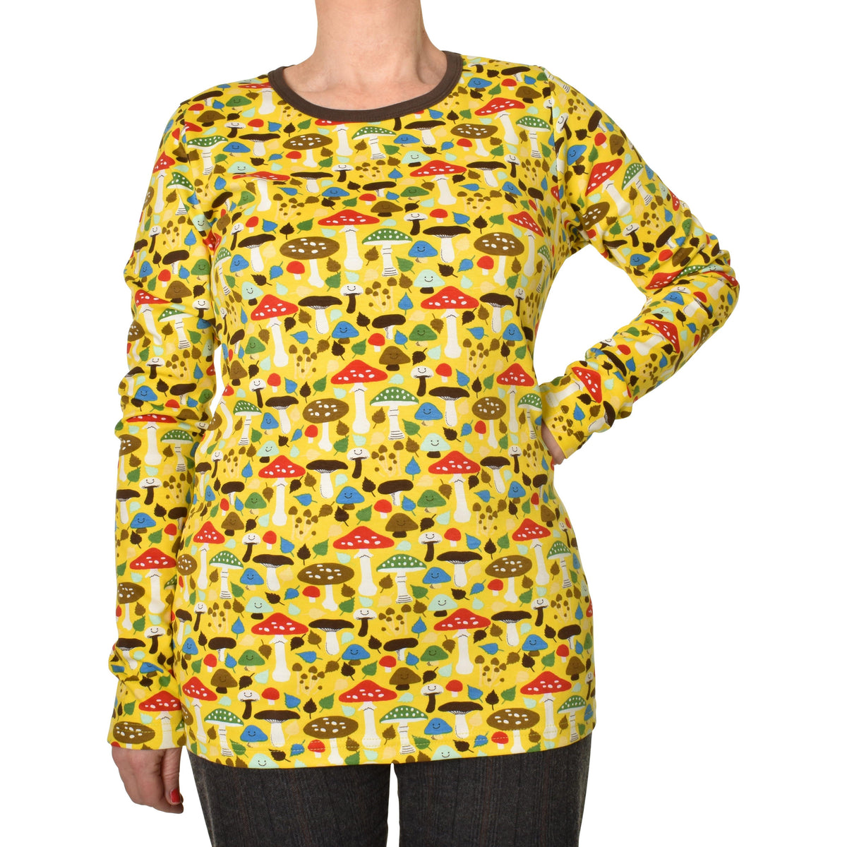 DUNS Sweden - Mushrooms Yellow Women's Long Sleeved Top