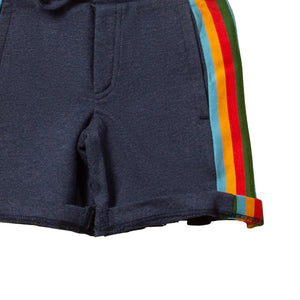 Little Green Radicals - Navy Rainbow Comfy Jogger Shorts