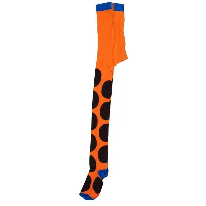 DUNS Sweden - Orange and Brown Dot Tights (9-12 Months)