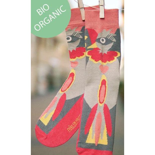 Fräulein Prusselise - Organic Crew Socks - Birds of Paradise