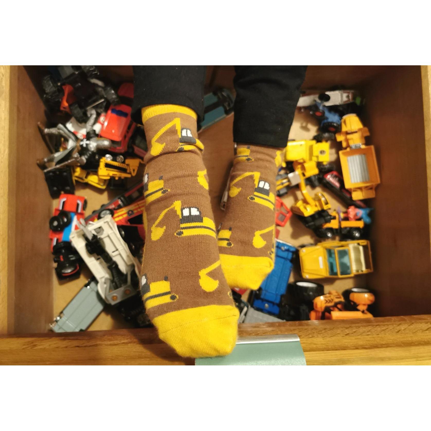 Fräulein Prusselise - Organic Crew Socks - Excavators