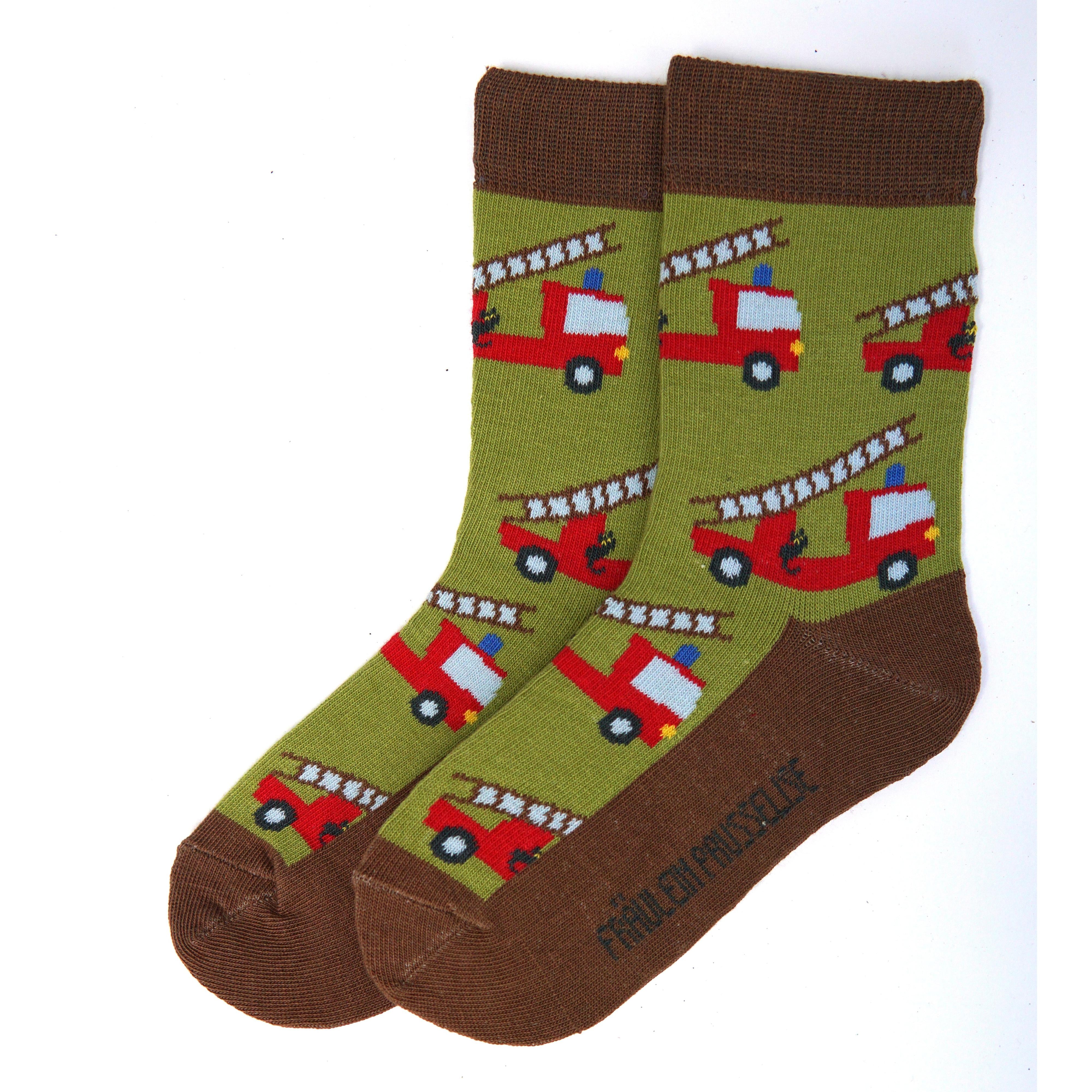Fräulein Prusselise - Organic Crew Socks - Firefighters