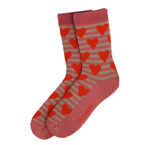 Fräulein Prusselise - Organic Crew Socks - Hearts