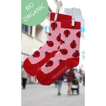 Fräulein Prusselise - Organic Crew Socks - Ladybugs (Red)