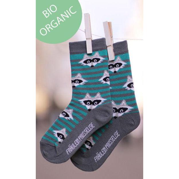 Fräulein Prusselise - Organic Crew Socks - Raccoons
