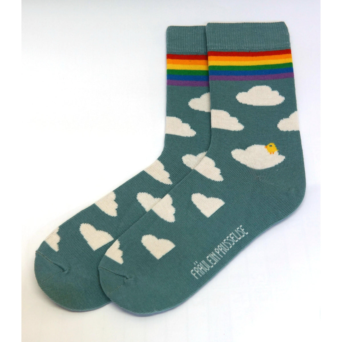 Fräulein Prusselise - Organic Crew Socks - Rainbow Clouds
