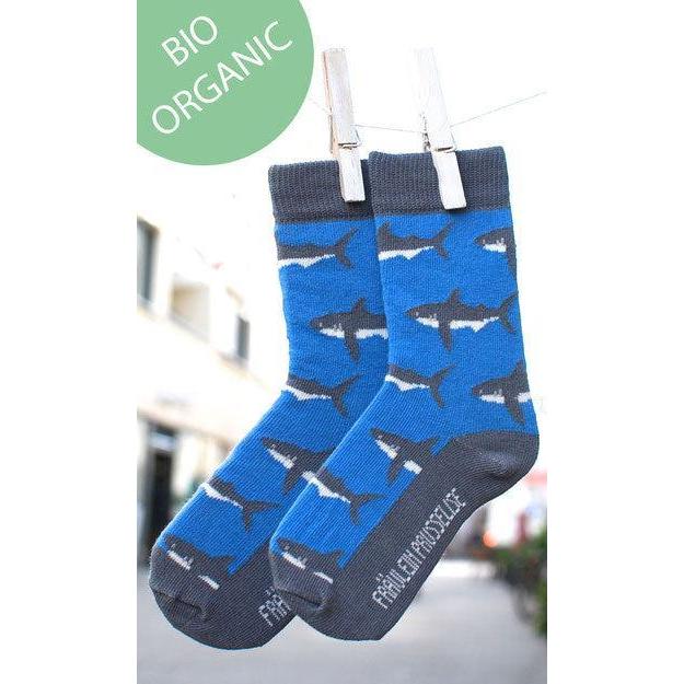 Fräulein Prusselise - Organic Crew Socks - Sharks