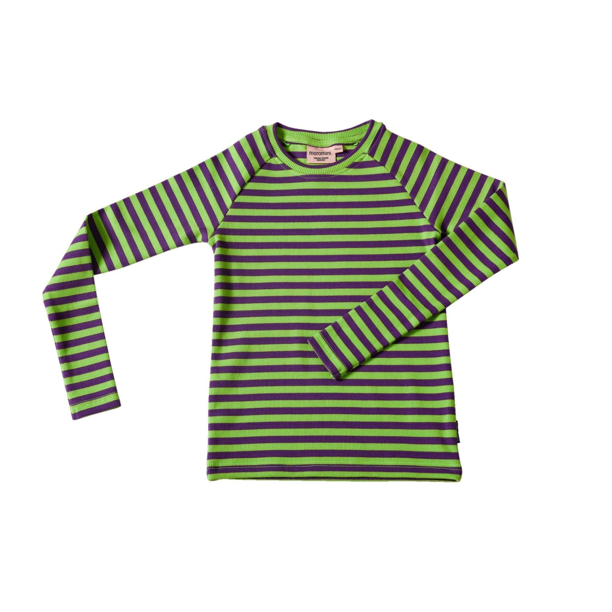 Moromini - Purple and Green Ribbed Raglan Sweater (4-5 Years)