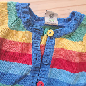 Hoopla Kids Re-Loved - RE-Loved - Frugi Rainbow Cardigan (6-9 Months)