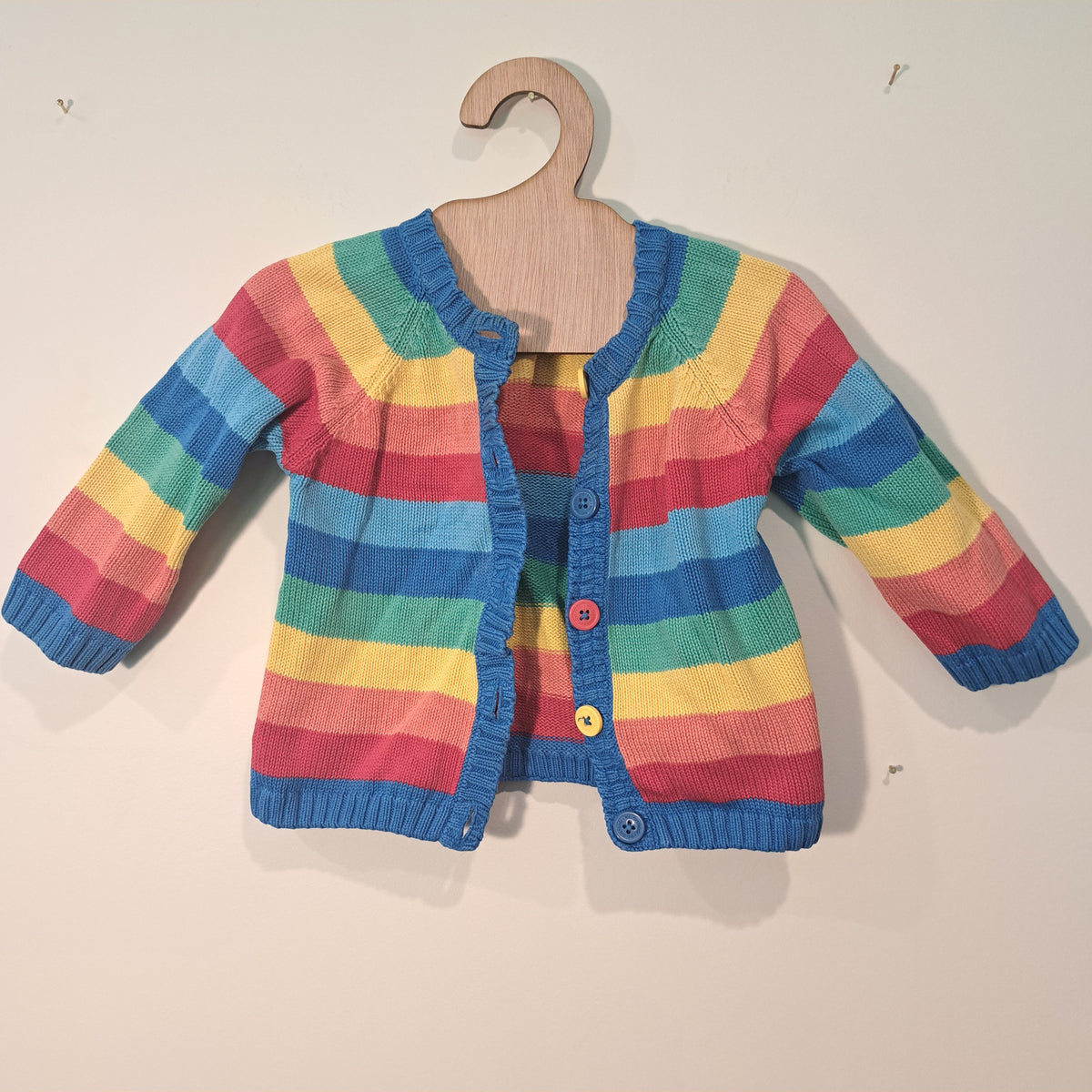Hoopla Kids Re-Loved - RE-Loved - Frugi Rainbow Cardigan (6-9 Months)