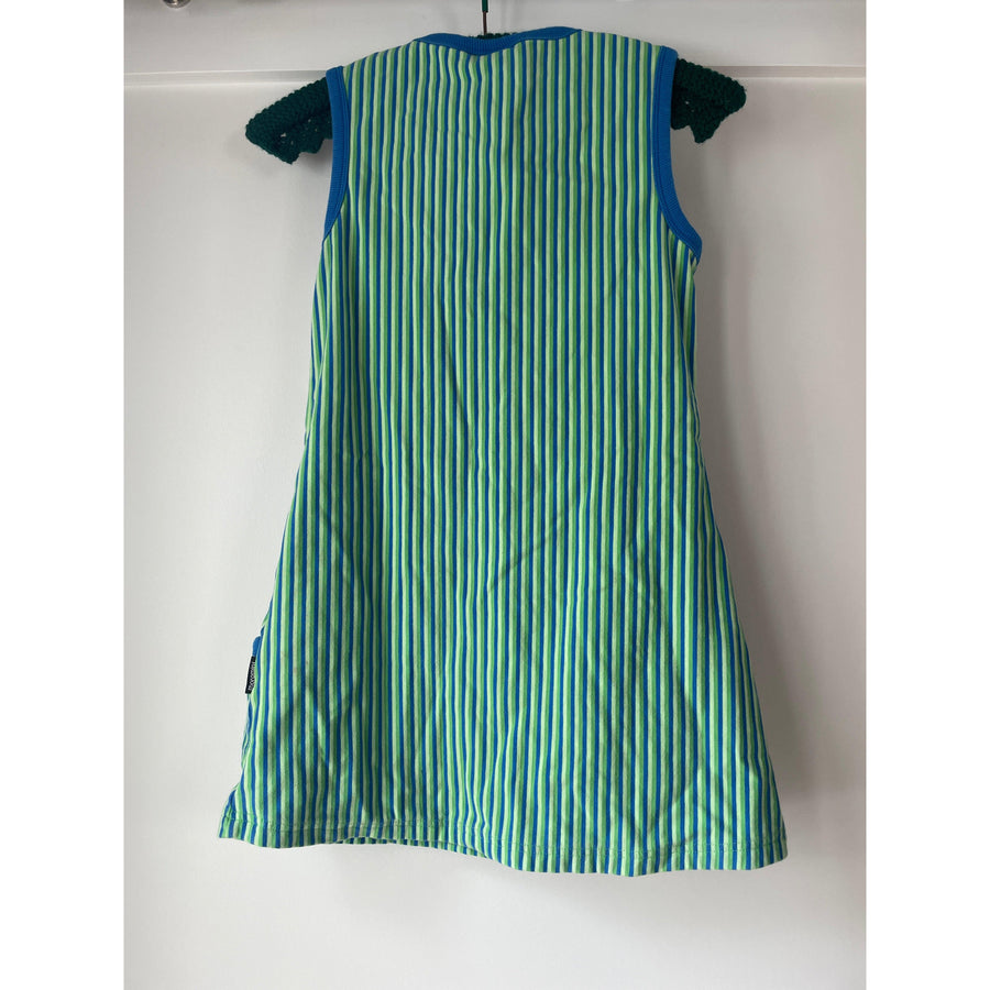 Hoopla Kids Limited - RE-Loved - Green/Blue stripe Twiggy Dress (10-11 Years)