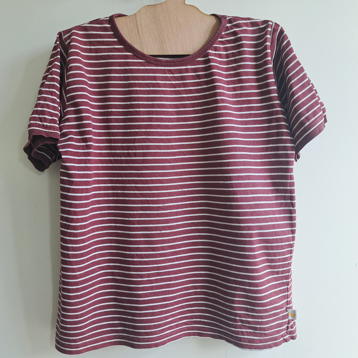 Hoopla Kids Re-Loved - RE-Loved - LYB Maroon Stripe Short Sleeve Top (12 Years)