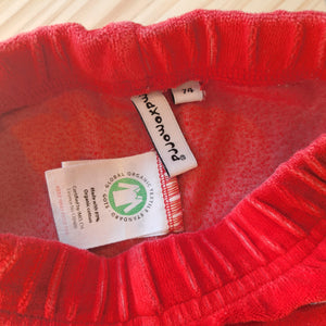 Hoopla Kids Re-Loved - RE-Loved - Maxomorra Red Terry Pants (6-9 months)