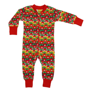 DUNS Sweden - Radish Stripe Zip Suit (Poppy Red)