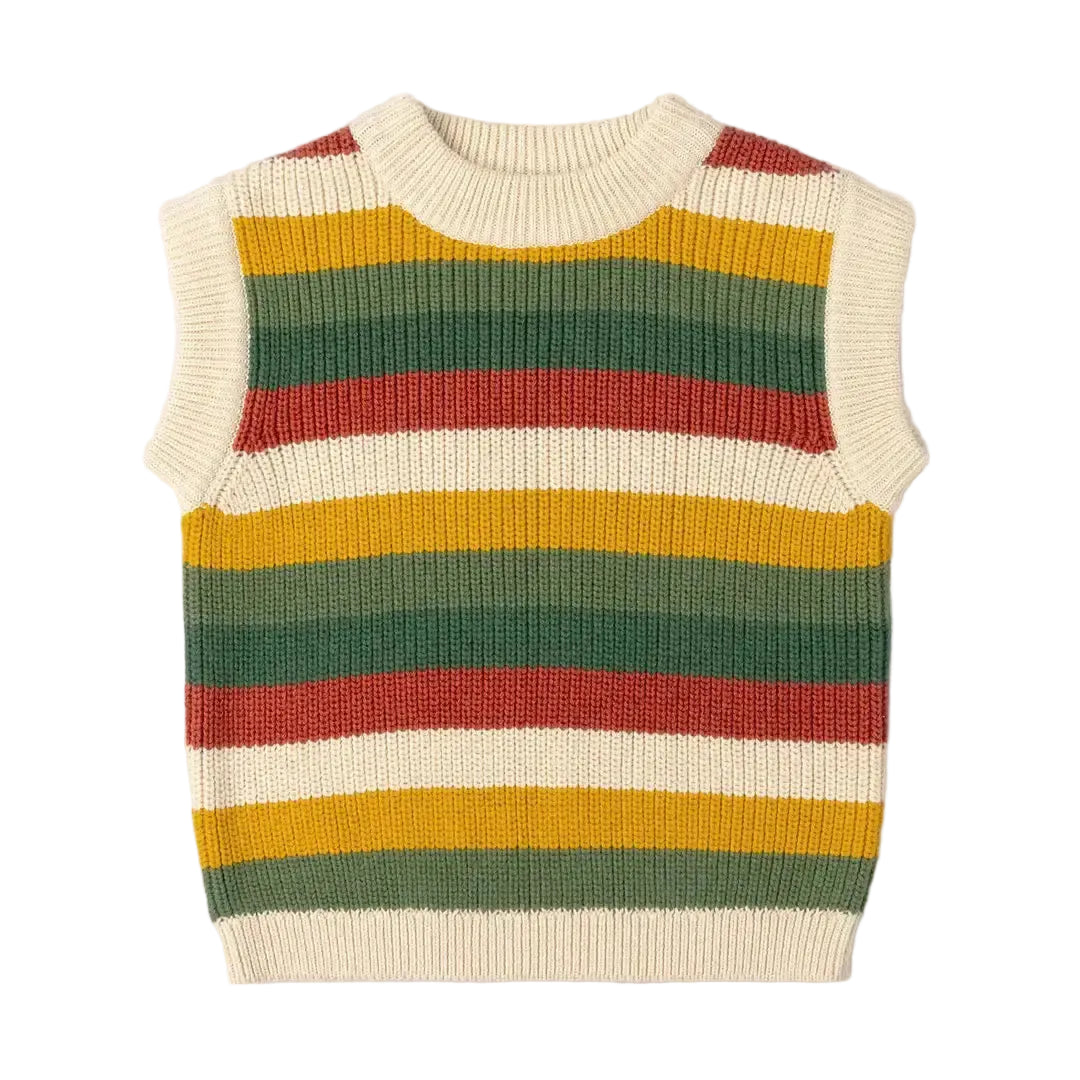 Little Green Radicals - Rainbow Striped Knitted Pullover