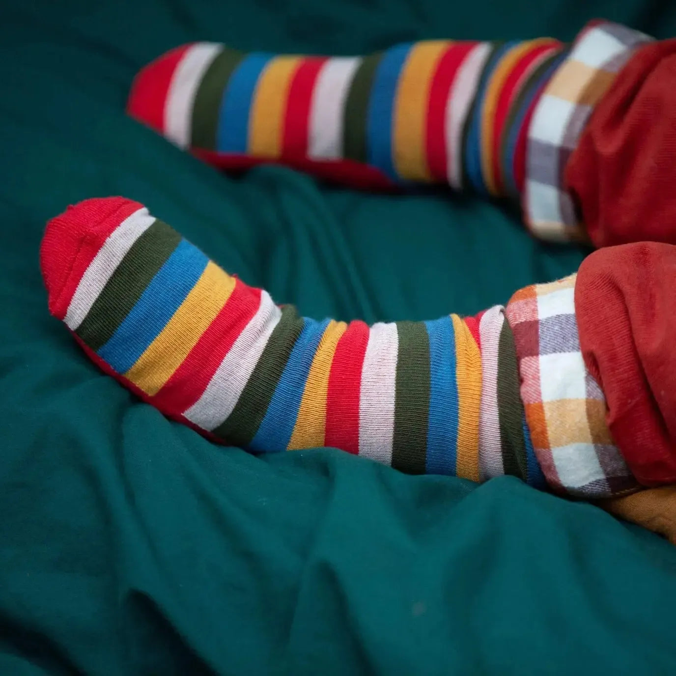 Little Green Radicals - Rainbow Terry Boot Socks 2 Pack