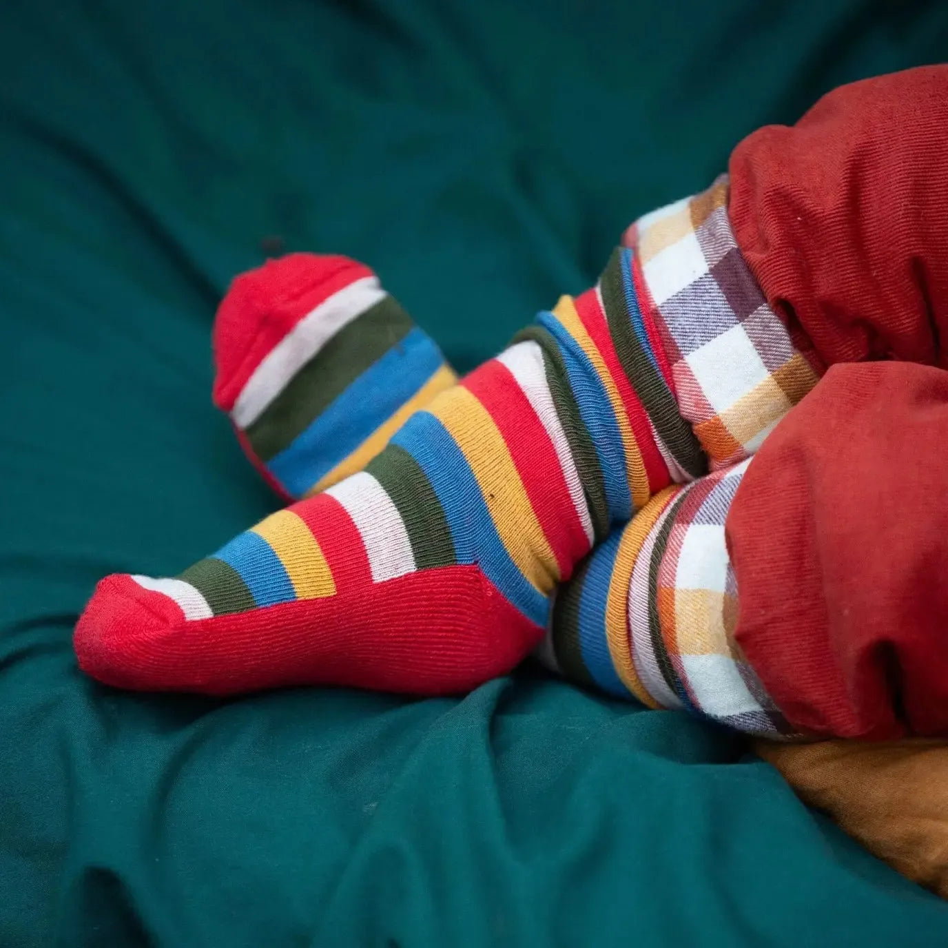 Little Green Radicals - Rainbow Terry Boot Socks 2 Pack