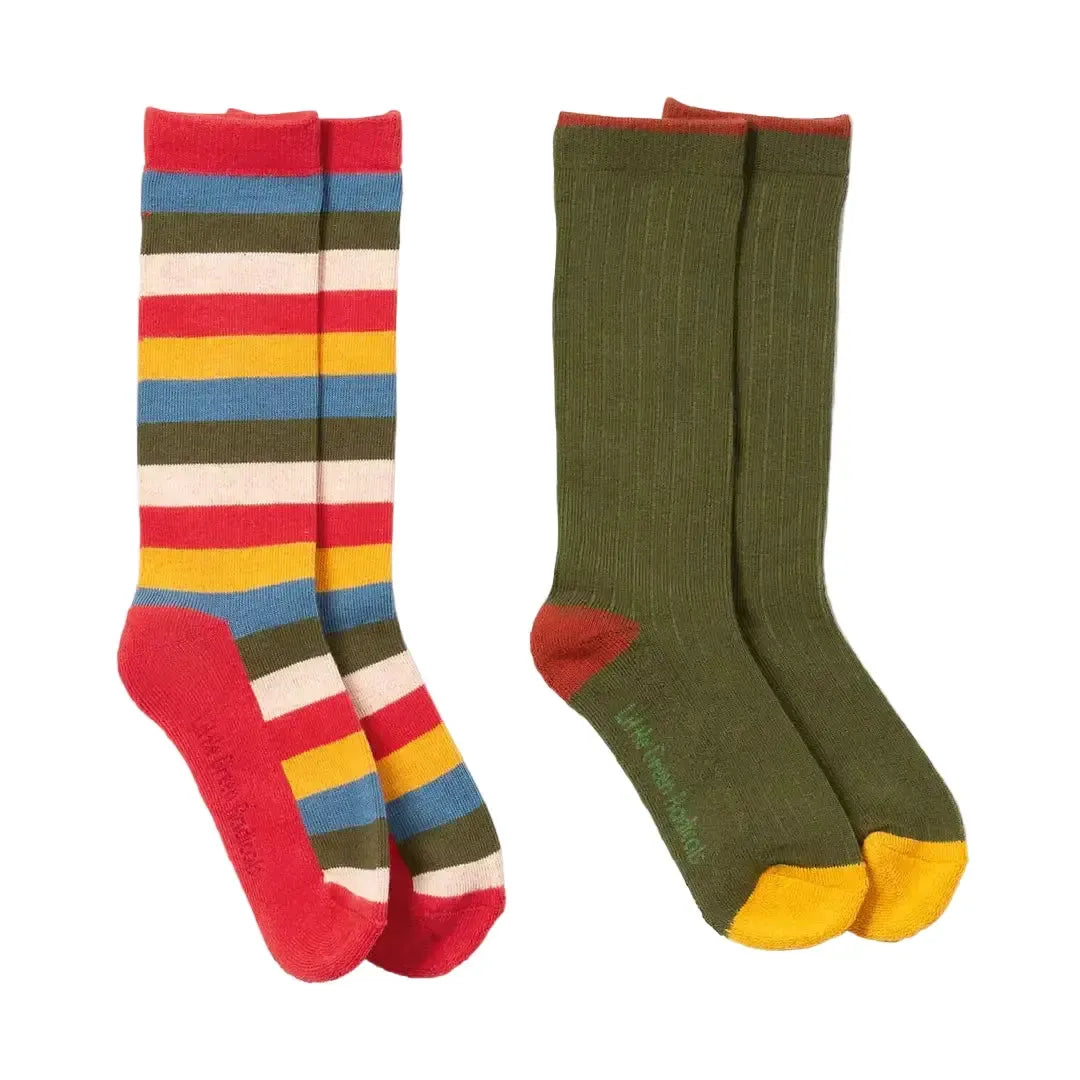 Little Green Radicals - Rainbow Terry Boot Socks 2 Pack