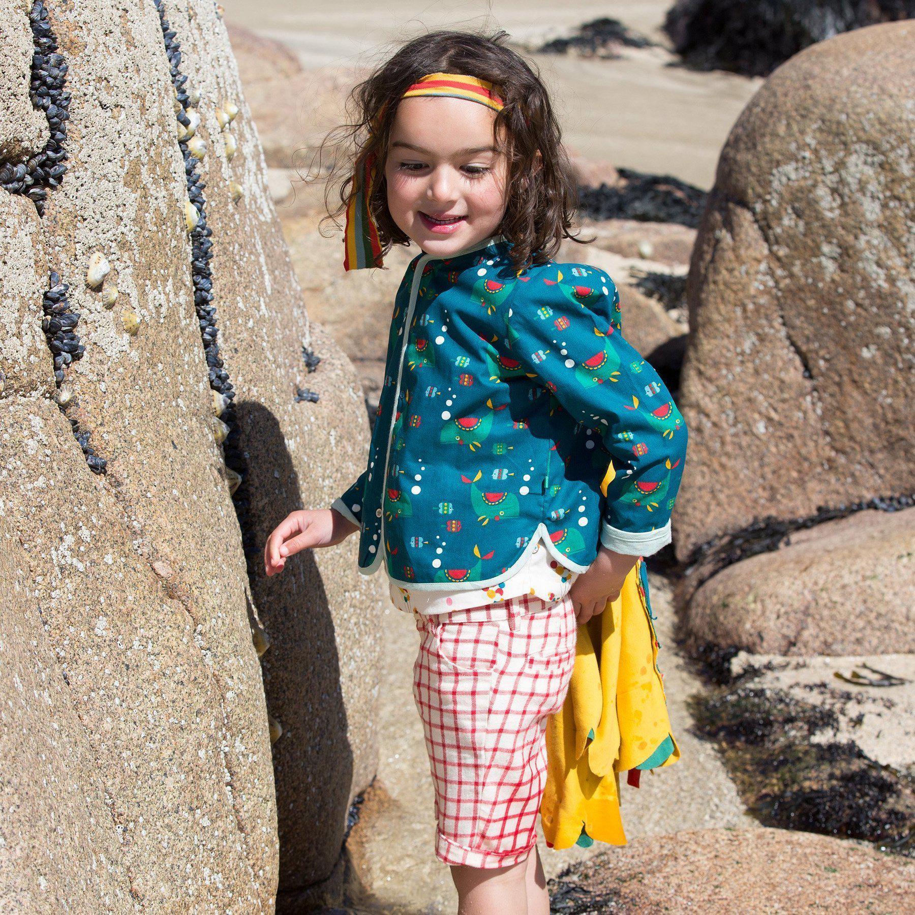 Little Green Radicals - Red Check Sunshine Shorts (4-5 Years)