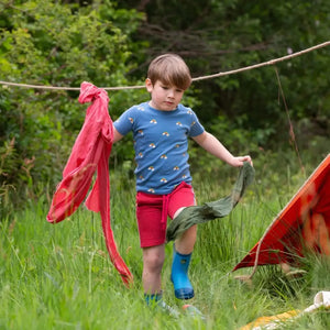 Little Green Radicals - Red Rainbow Comfy Jogger Shorts