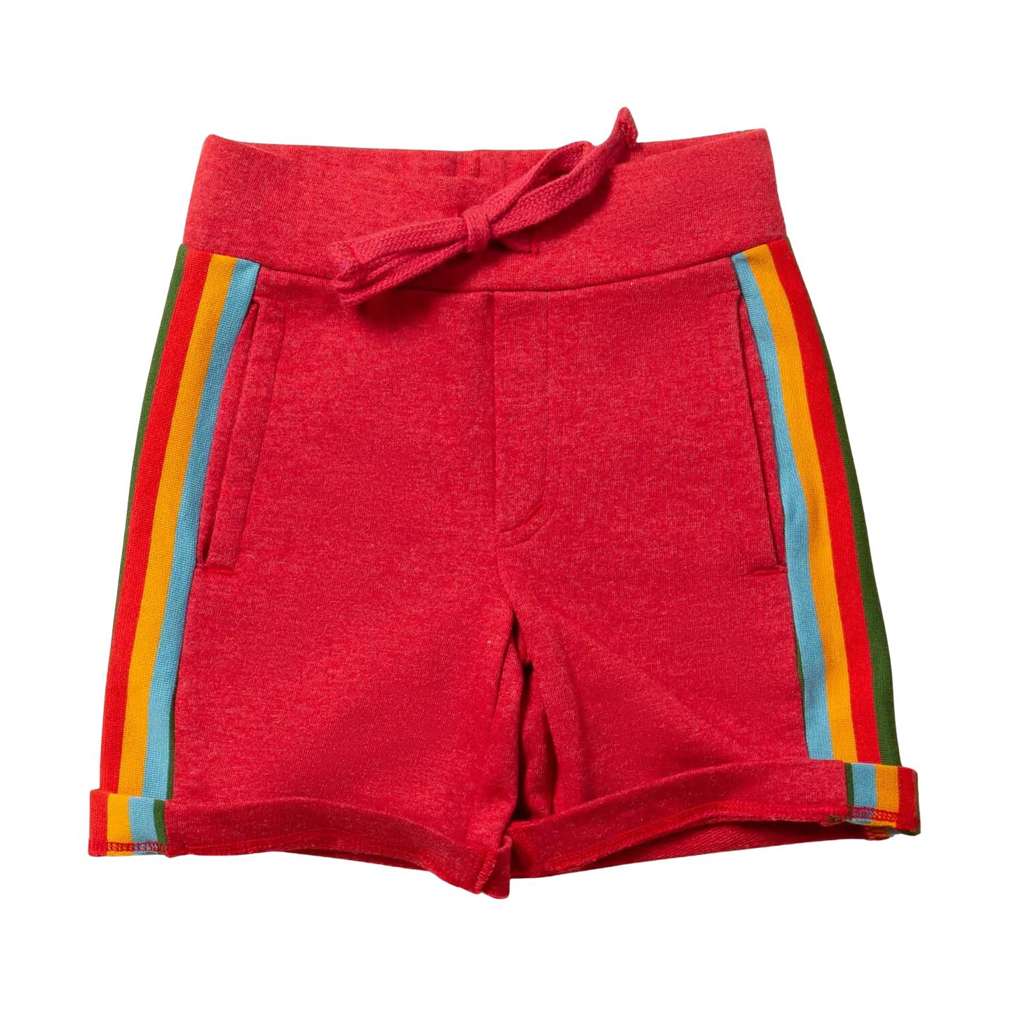 Little Green Radicals - Red Rainbow Comfy Jogger Shorts