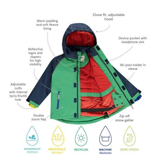 Muddy Puddles - Sample - Blizzard Ski Jacket (Colourblock) (11-12 Years)