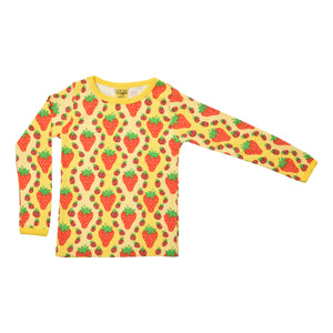 DUNS Sweden - Strawberries Yellow Long Sleeved Top