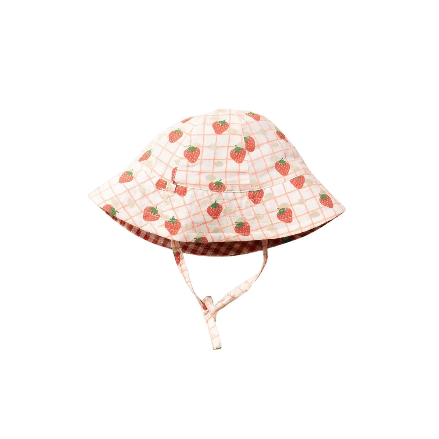 Little Green Radicals - Strawberry Days Reversible Sunhat