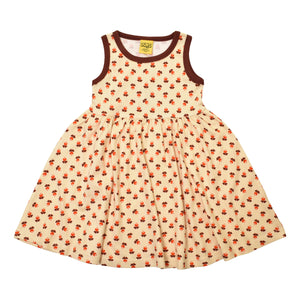 DUNS Sweden - Tiny Radish Strawberry Cream Sleeveless Gather Dress