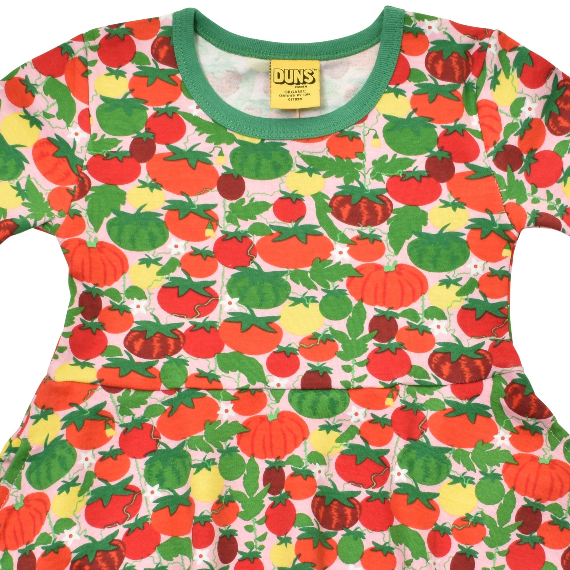 DUNS Sweden - Tomatoes Pink Short Sleeved Skater Dress
