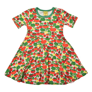 DUNS Sweden - Tomatoes Pink Short Sleeved Skater Dress
