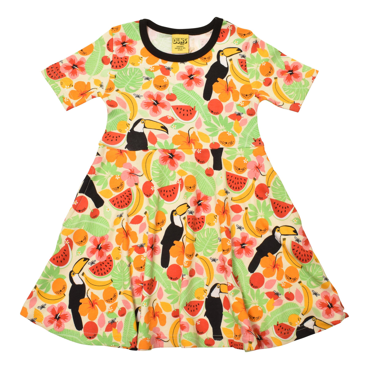 DUNS Sweden - Toucan Vanilla Custard Short Sleeved Skater Dress