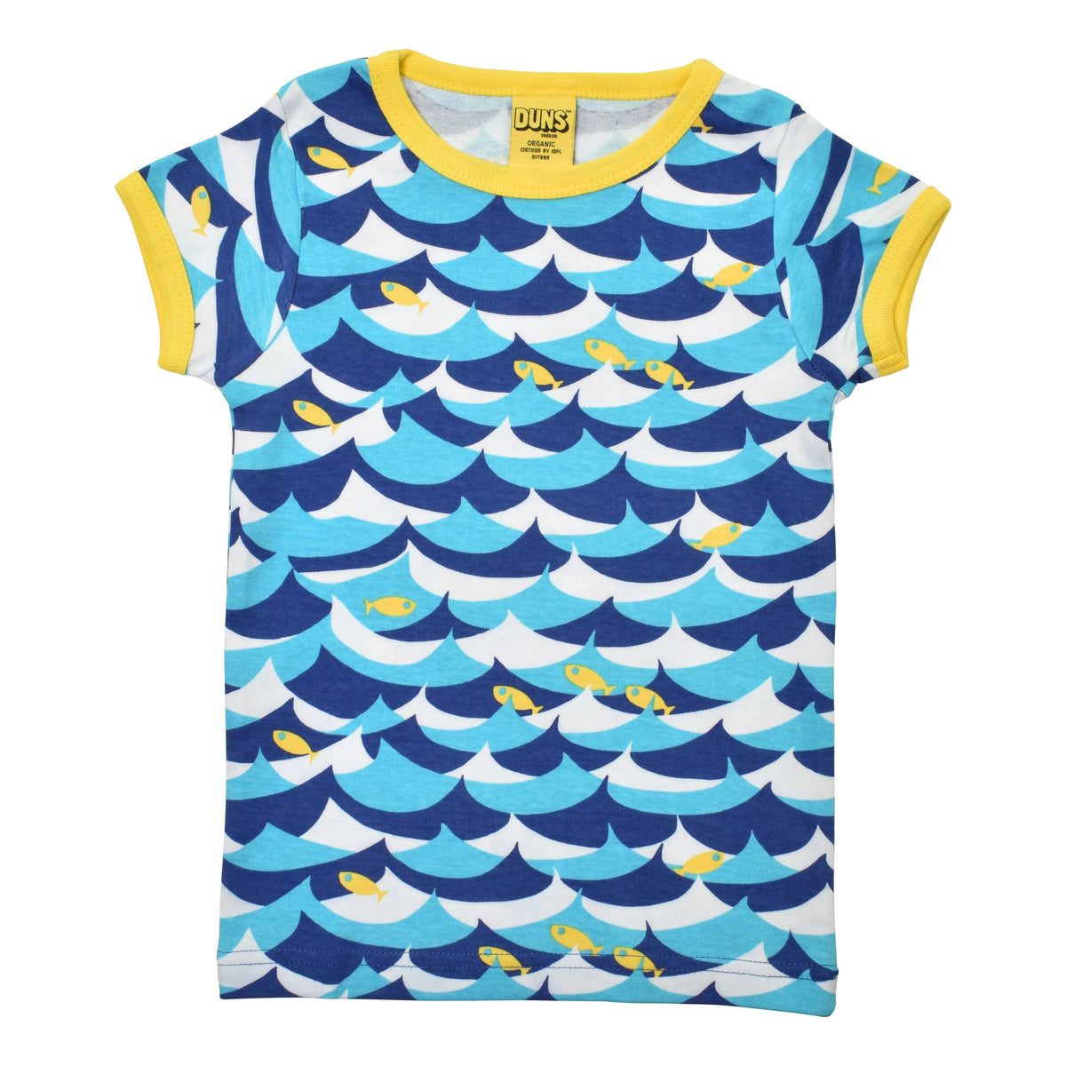 DUNS Sweden - Wave and Fish Blue Short Sleeved Top
