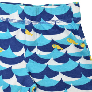 DUNS Sweden - Wave and Fish Blue Shorts