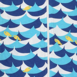 DUNS Sweden - Wave and Fish Blue Zip Suit
